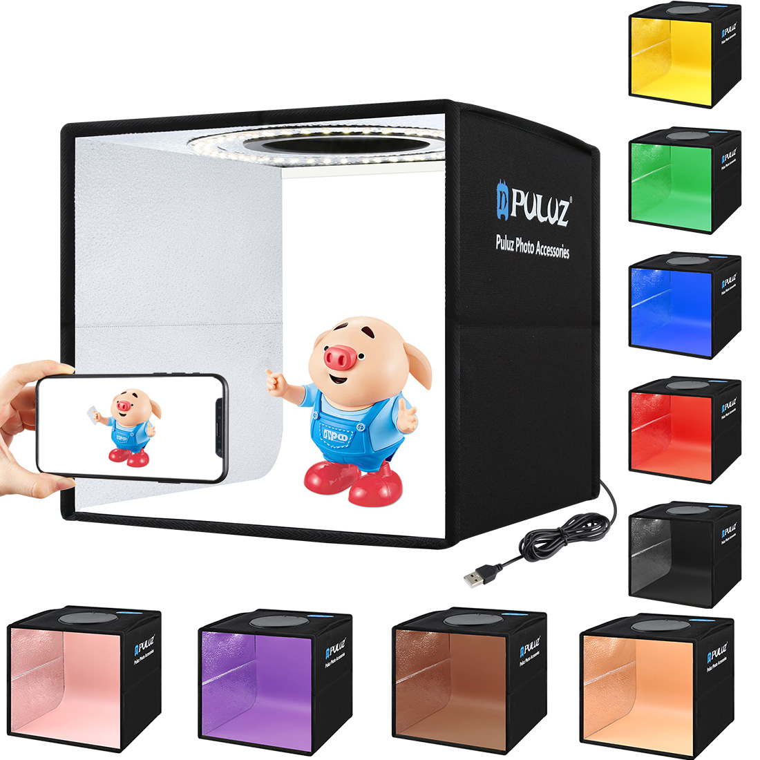 Photography Lighting Backdrop - Portátil de mesa dobrável mini softbox