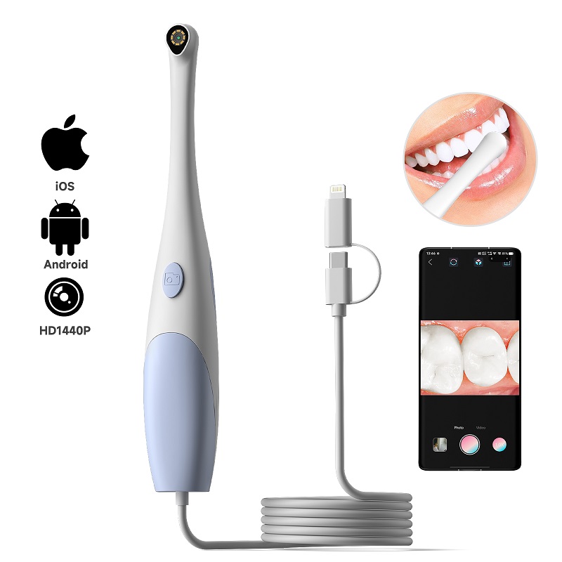 Photography Lighting Spotlight - Câmera Endoscópica Oral 1440P com Foto
