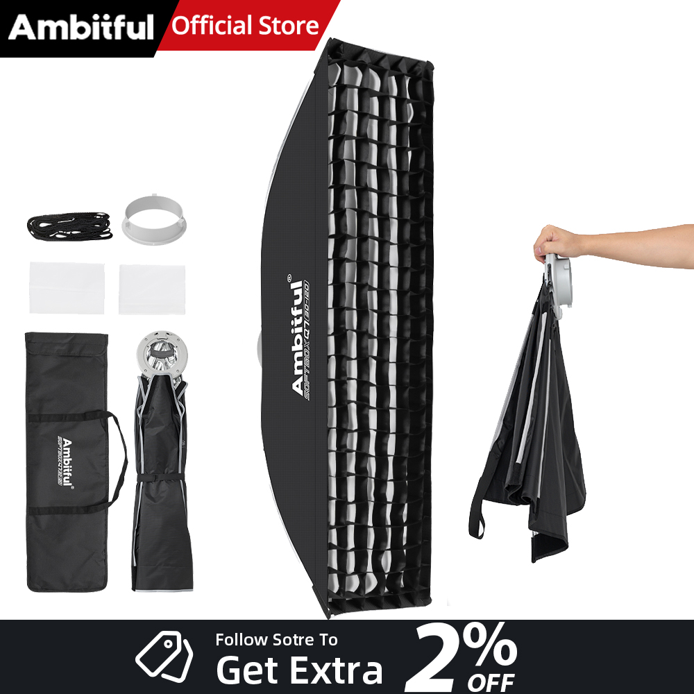 Photography Lighting Mount - AMBITFUL Q7-II 30*120cm Softbox Retangular com