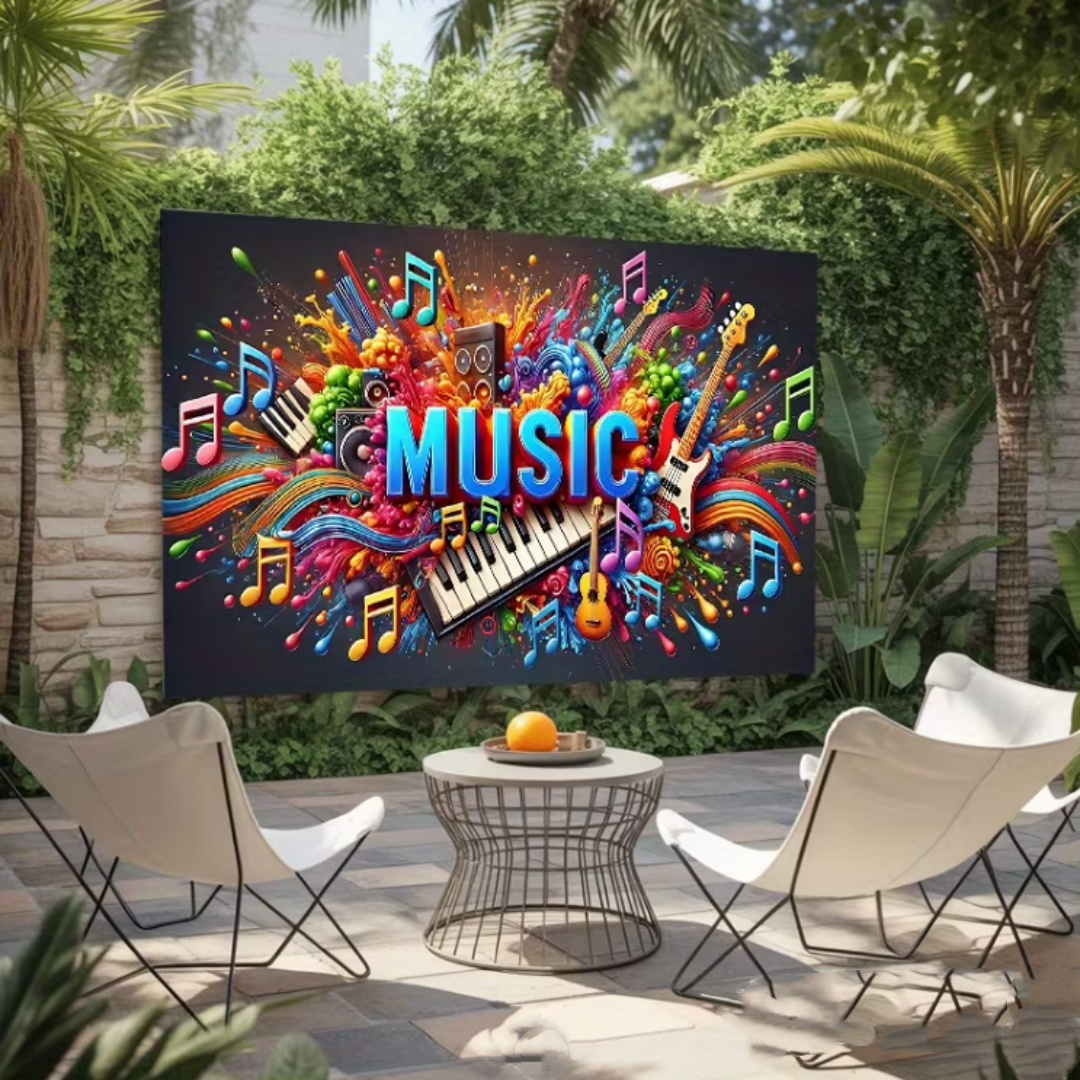Fundo Vibrante com Tema Musica - Photography Lighting Backdrop avaliação e preço
