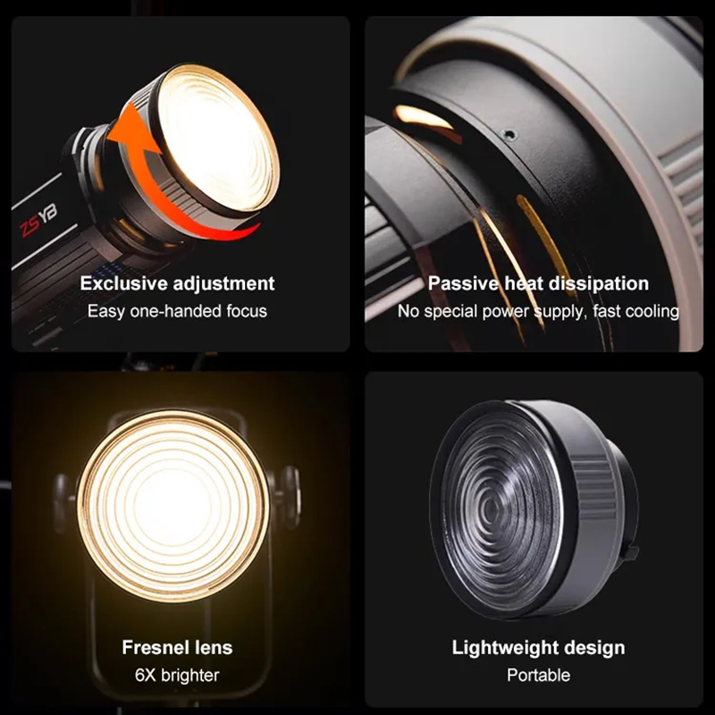 Lente Fresnel com Foco Ajustáv - Photography Lighting Mount avaliação e preço