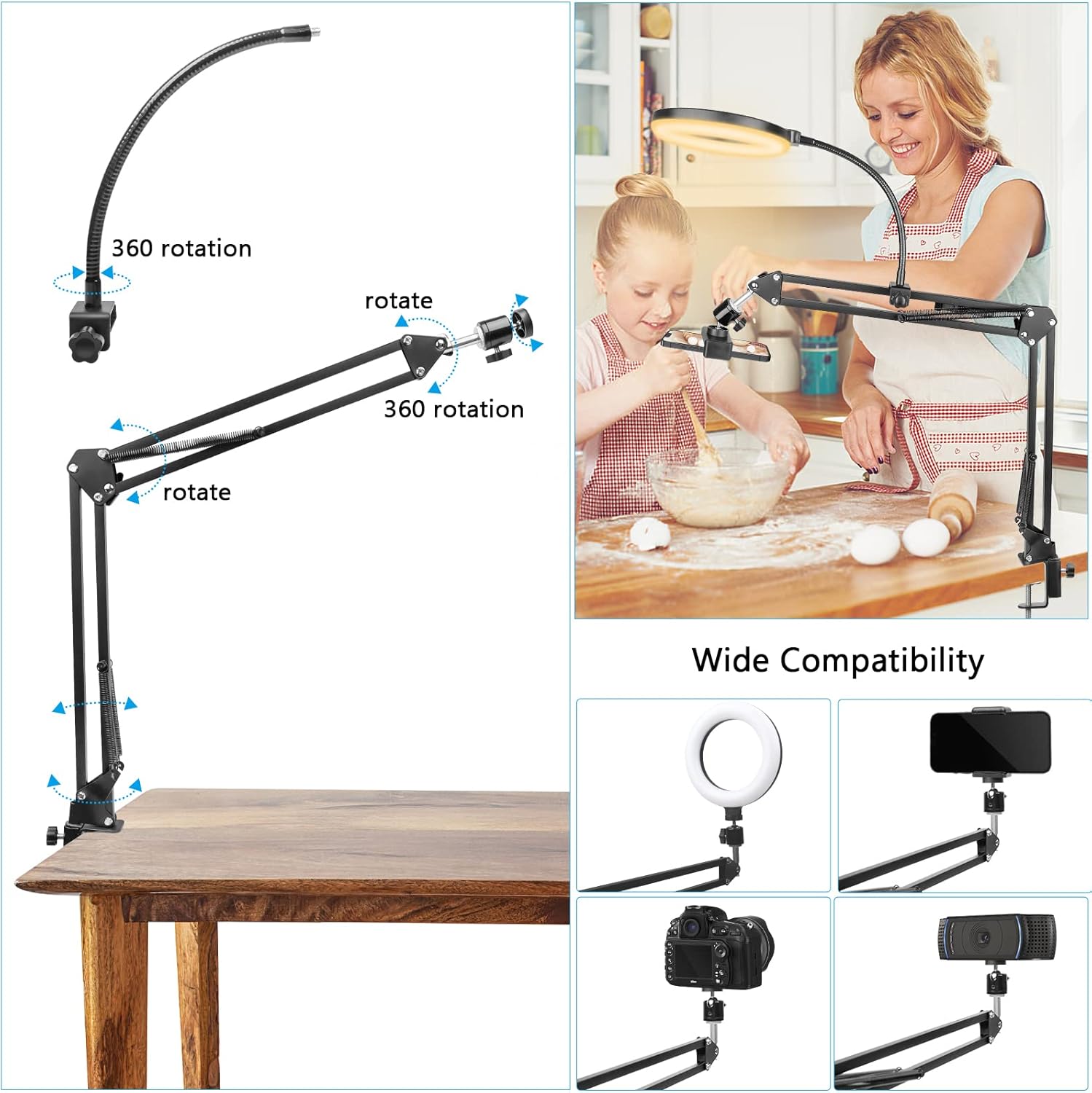 Anel de luz com suporte e supo - Photography Lighting Circle avaliação e preço