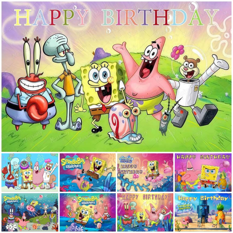 Fundo Temático do Bob Esponja  - Photography Lighting Backdrop avaliação e preço