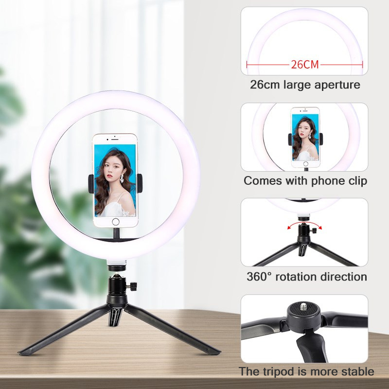 26cm 10 polegada led anel self - Photography Lighting Spotlight avaliação e preço